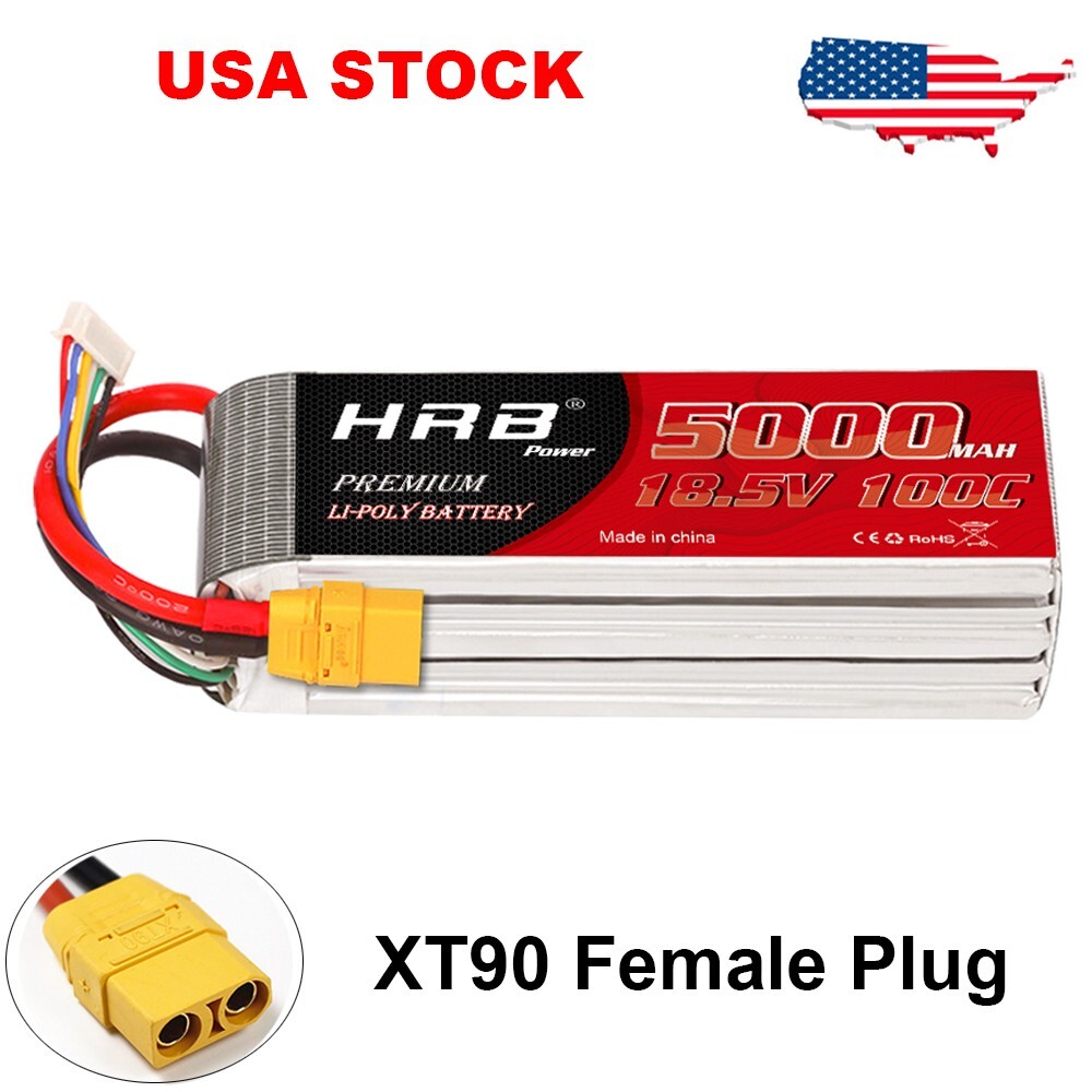 HRB 18.5V 5000mAh 5S XT90 100C LiPo Battery for RC Helicopter Drone Car Truck US