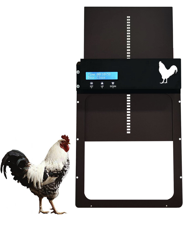 Automatic Chicken Coop Door, Aluminum Coops Door Opener with Programmable Timer