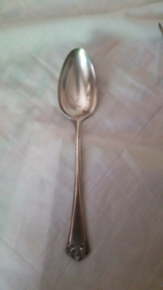 Heavy 100 g silverplate German W.Seibel 8.5" Serving Spoon w Grecian Scrolls