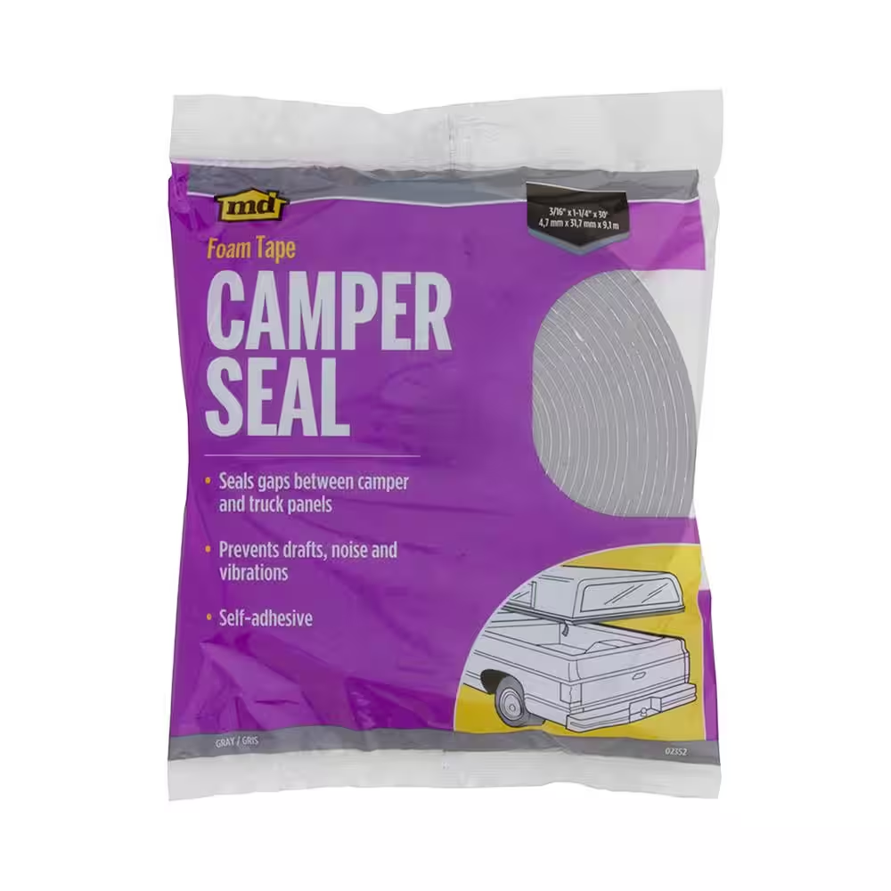 30 Ft. Gray Foam Tape Camper Seal for Camper Shells