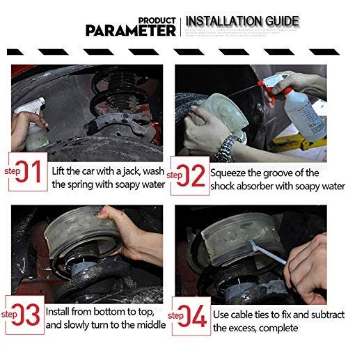 2Pcs Universal Car Shock Absorber Spring Bumper Power Auto Buffers E Type