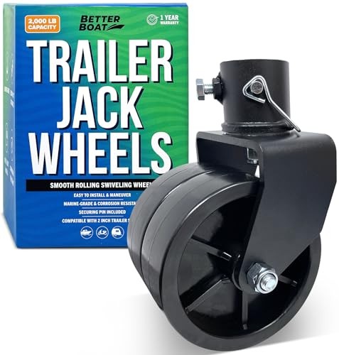 Trailer Jack Wheel Replacement, 2000 lb Capacity, Two Wheels 2000LB Capacity