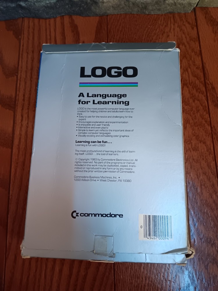 Commodre 64 LOGO Language For Learning Tested/Works Box Damage