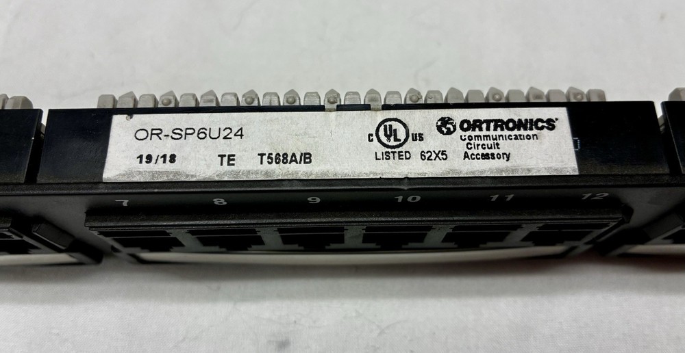 Ortronics OR-SP6U24 24-Port Cat6 Patch Panel 1U Rackmount T568A/B