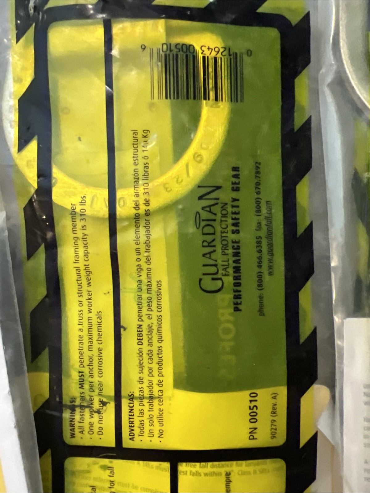 4 pack Guardian 00510 Ridge-It Roof Anchor, 18" Stainless/Zinc OSHA/ANSI