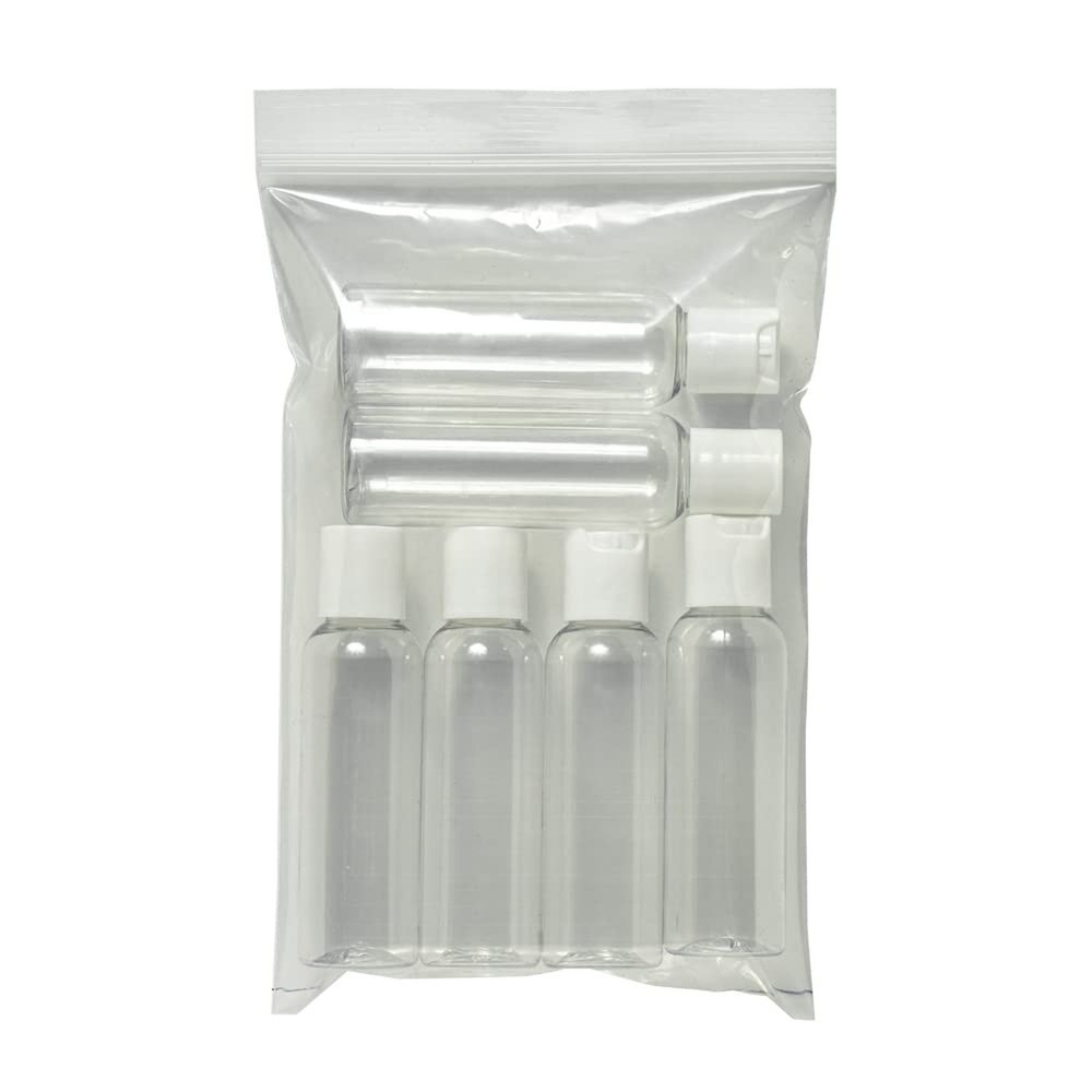 2oz Clear Plastic Empty Squeeze Bottles with White Disc Top Lid - BPA-Free - ...