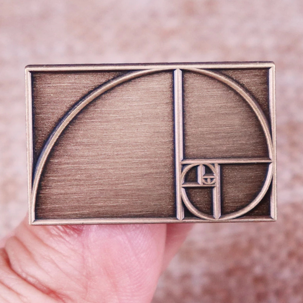 Fibonacci Sequence Golden Ratio Spiral Rectangle Geometry Math Enamel Pin FBA