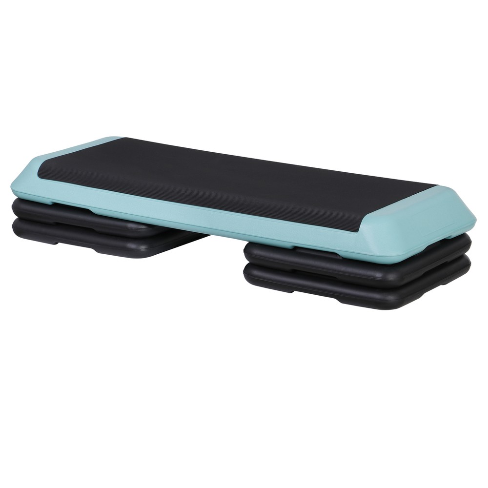 Adjustable Aerobic Stepper Workout Step with 4 Riser Fitness&Exercise Platform