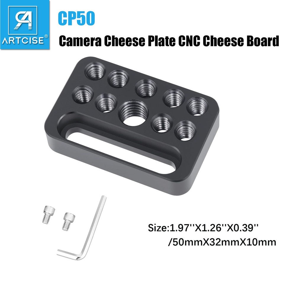 Camera Cheese Plate Multi-Function Mounting Plate with 1/4"& 3/8" Threads