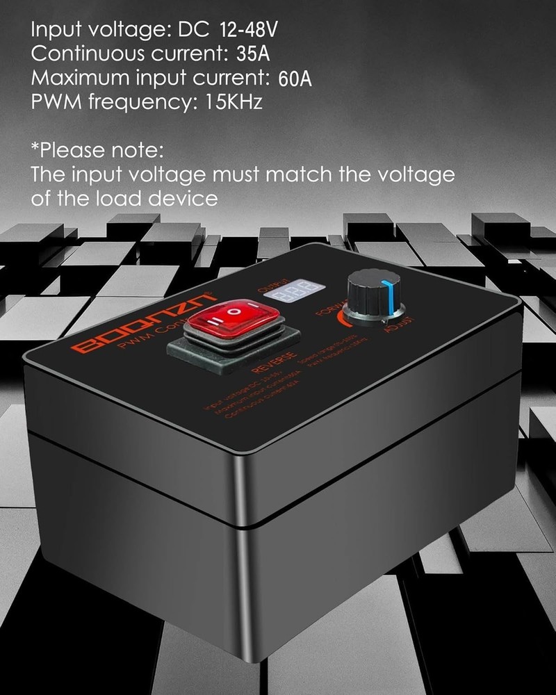 Waterproof PWM Controller DC 12-48V 35A Motor Speed Controller, with 4 PCS Sp...