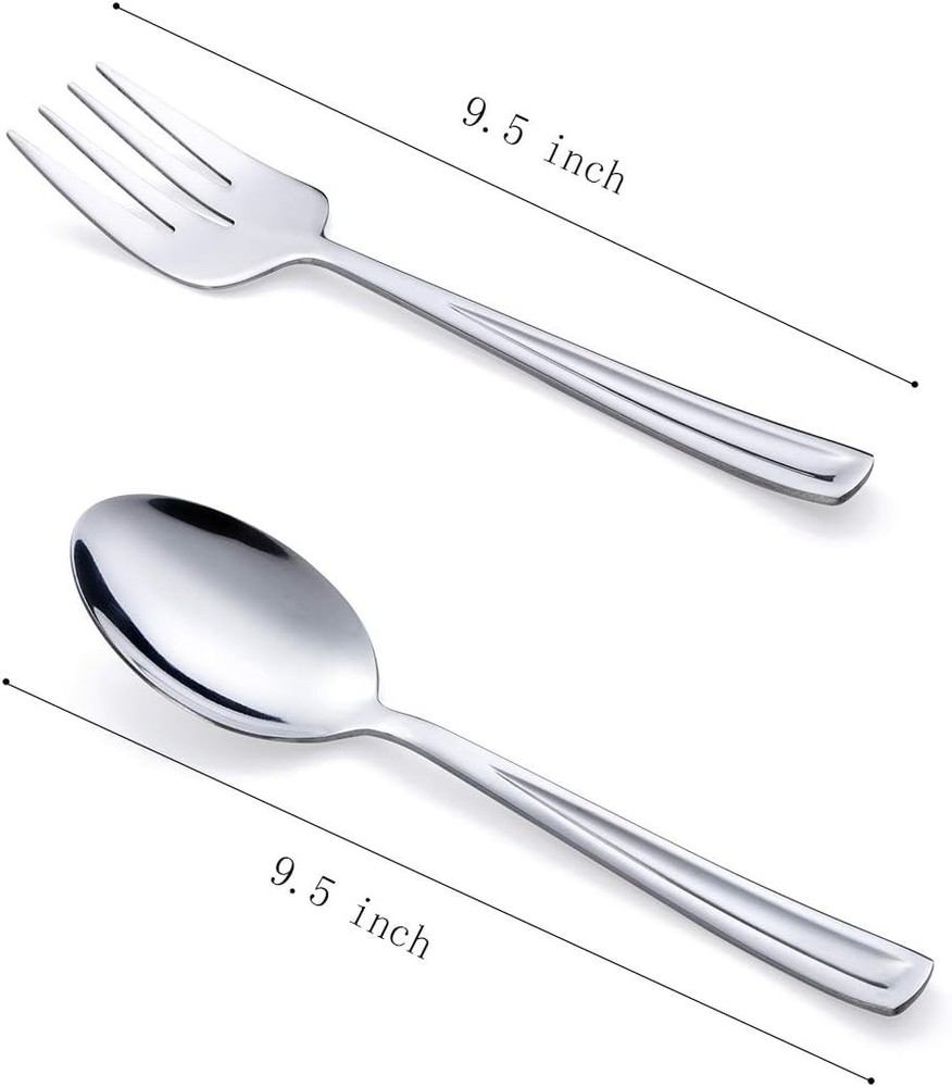 Stainless Steel Serving Spoon & Serving Fork Set Include 3 Large Serving Spoon