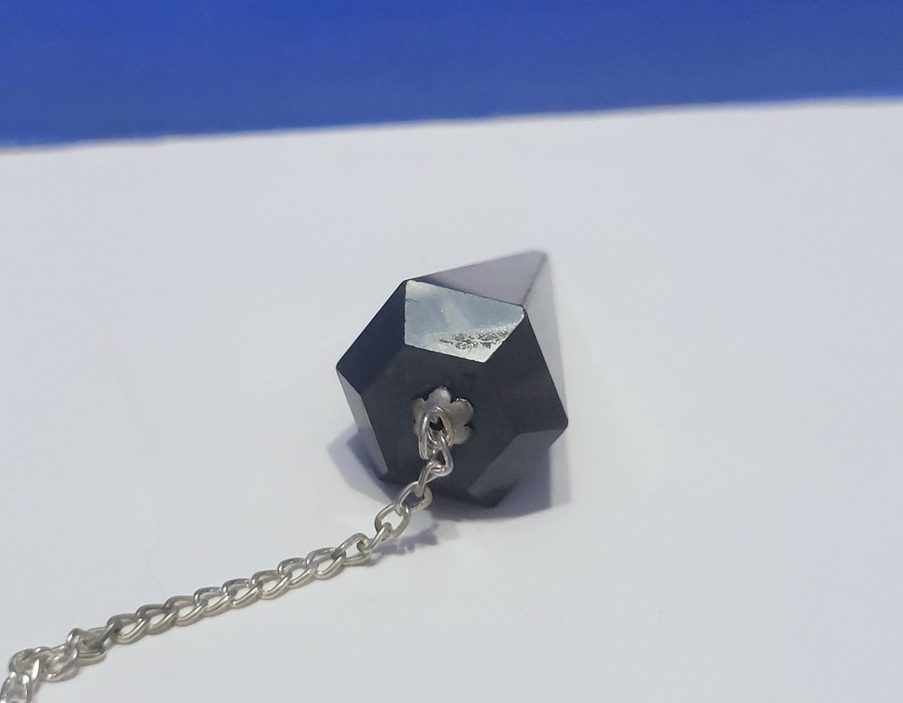 Vintage Black Shungite Pendulum for Dowsing