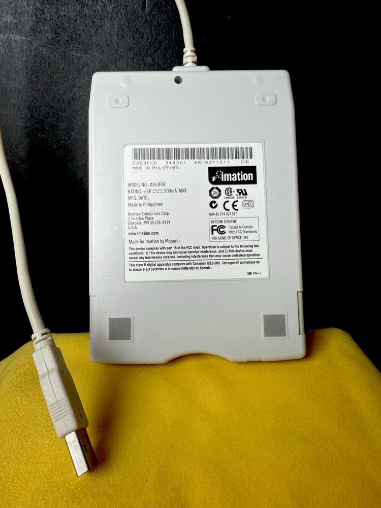 Imation USB External 3.5” Floppy Disk Drive D353FUE Mitsumi Tested