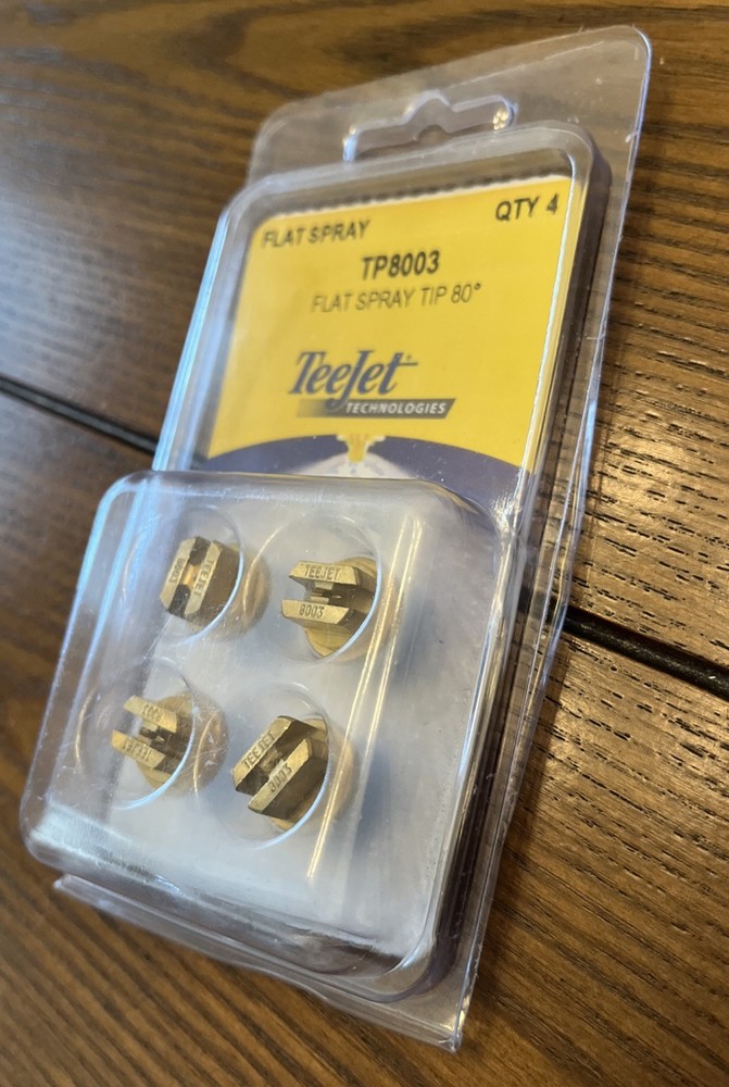 TeeJet TP8003 Flat Spray Tips 80° Brass – 4 Pack – New Sealed