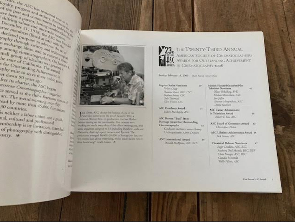 23th Annual ASC Awards booklet
