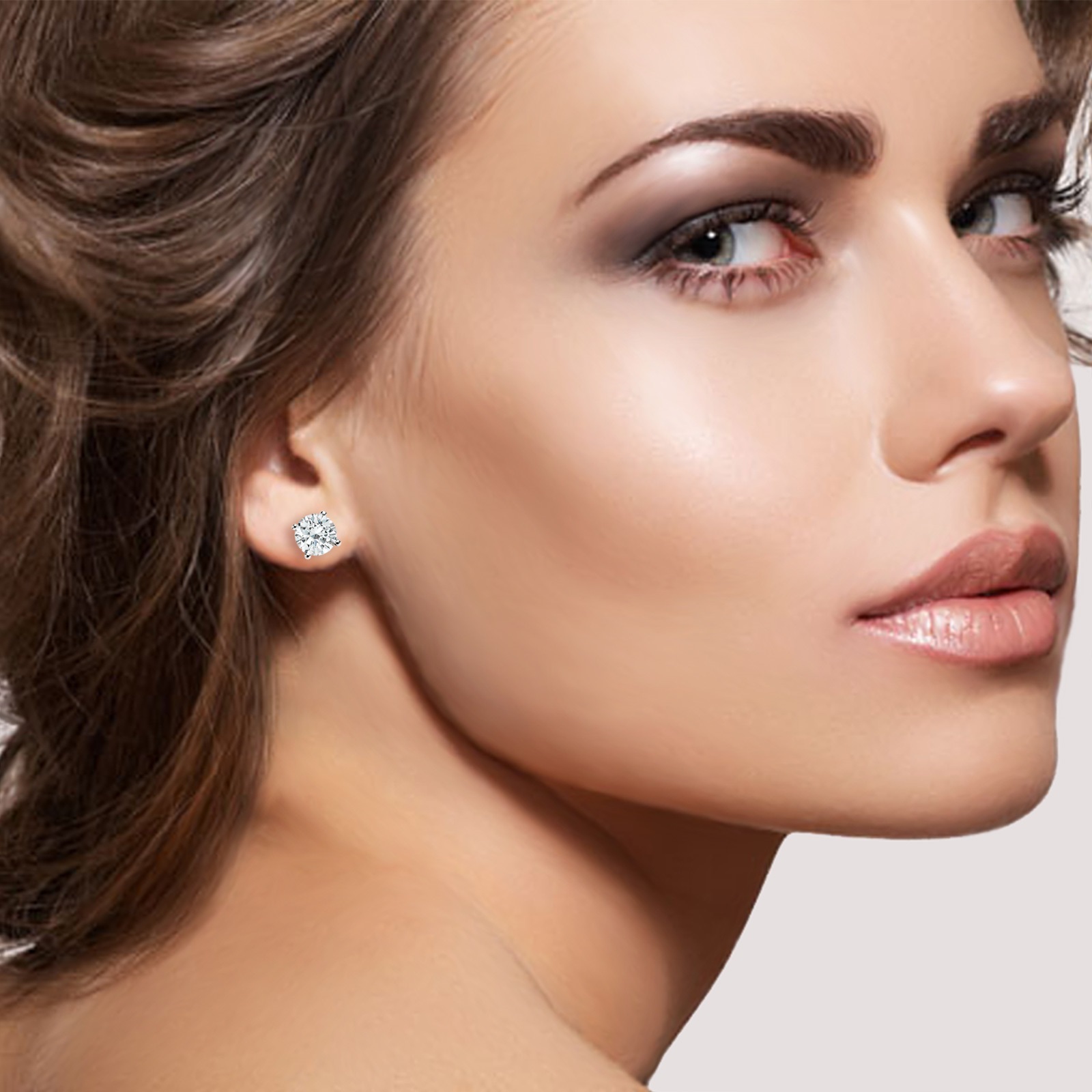 2.00 CT ROUND CUT GRA MOISSANITE EARRINGS 14K SOLID WHITE GOLD STUDS SCREW-BACK