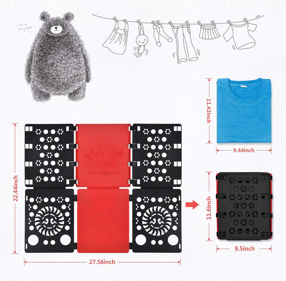 Boxlegend Version 3 Shirt Folding Board T Shirts Clothes Folder Durable Plastic