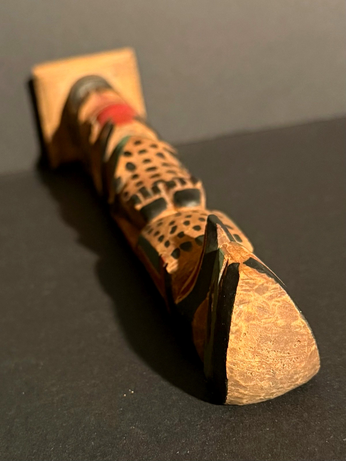 BEAUTIFUL 1930s AK/NW COAST CARVED & PAINTED CEDAR 3-FIGURE TOTEM POLE,EXCELLENT