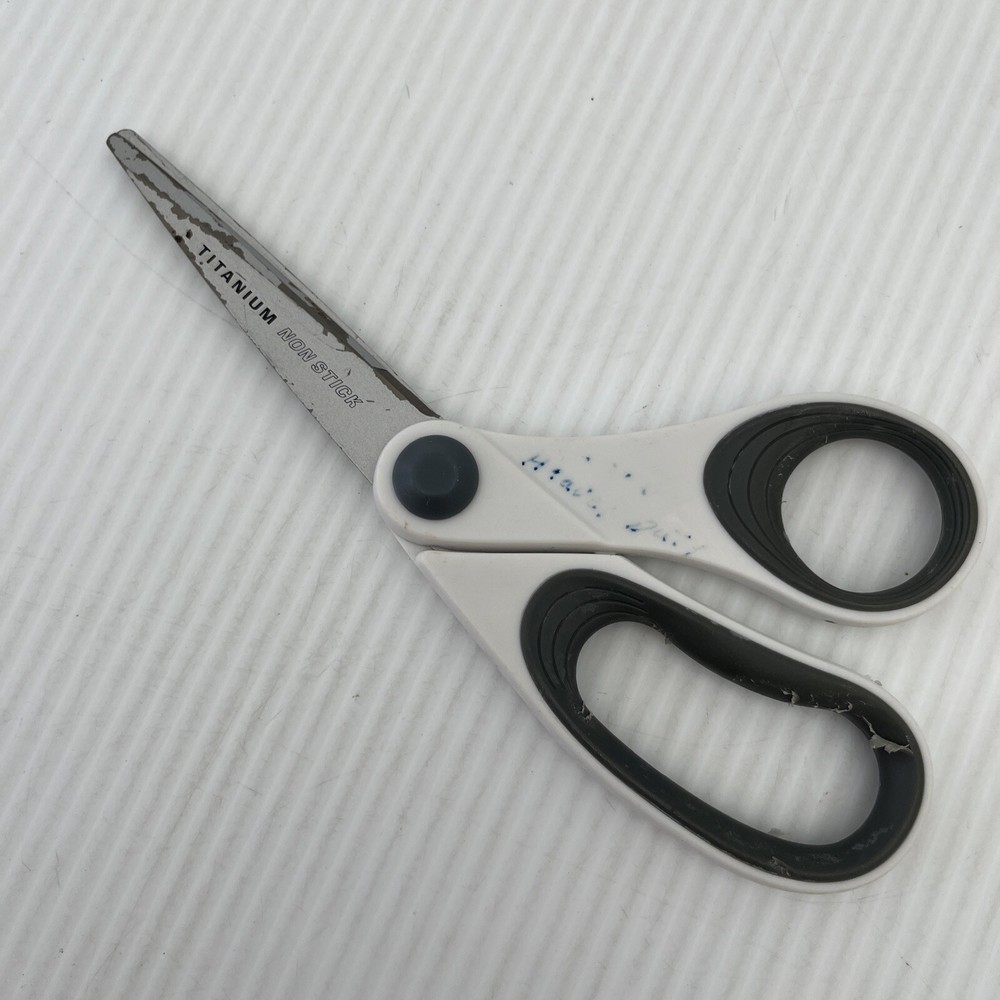 Westcott Office Paper Scissors Shears Titanium Non-Stick White