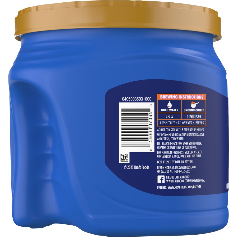 Maxwell House Half Caff Ground Coffee, 25.6 oz. Canister Quick refreshment