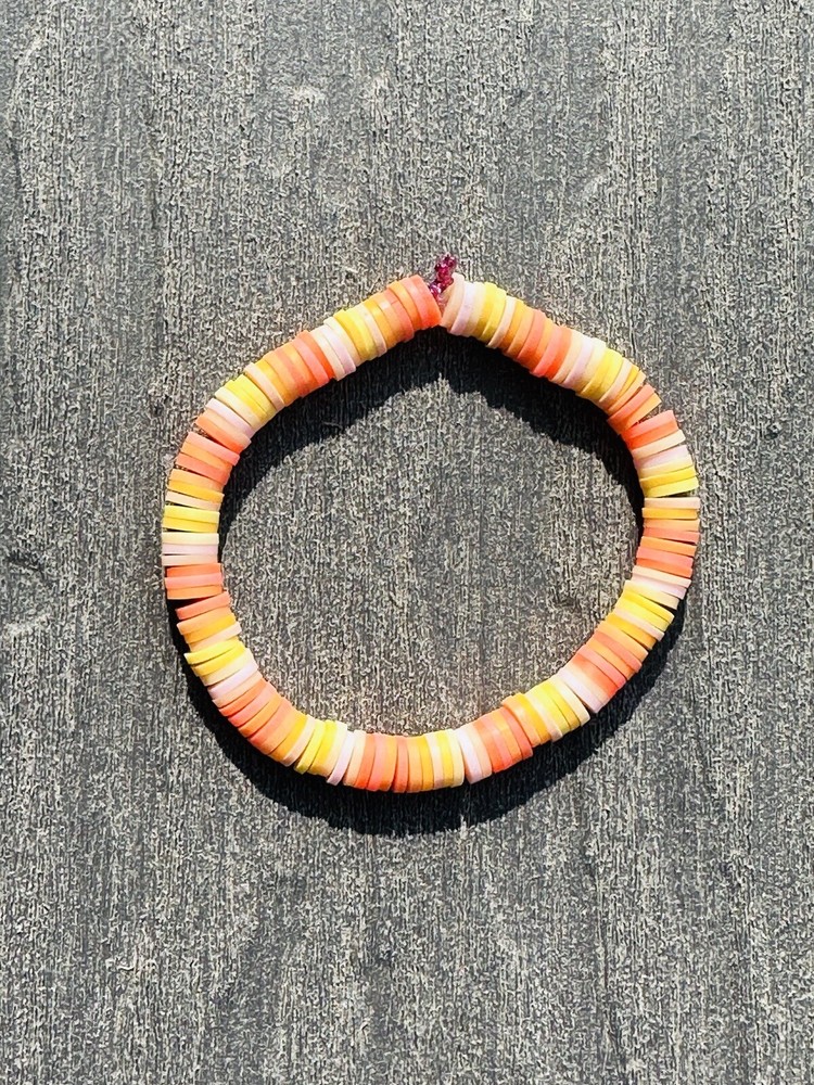2 Orange clay bead bracelet - Very Pretty