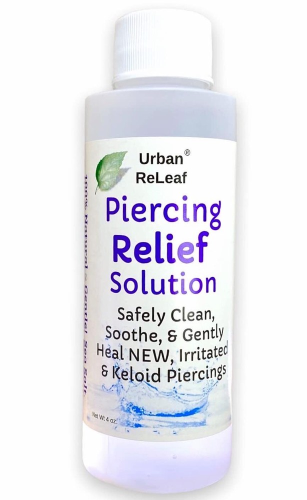 PIERCING RELIEF Solution ! Safely Clean, Soothe & Gently Calm New, Irritated ...