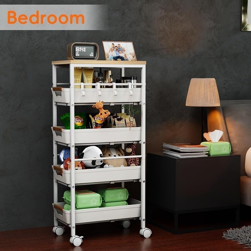 Versatile Rolling Utility Cart W/ Drawers Kitchen Storage & Organization New