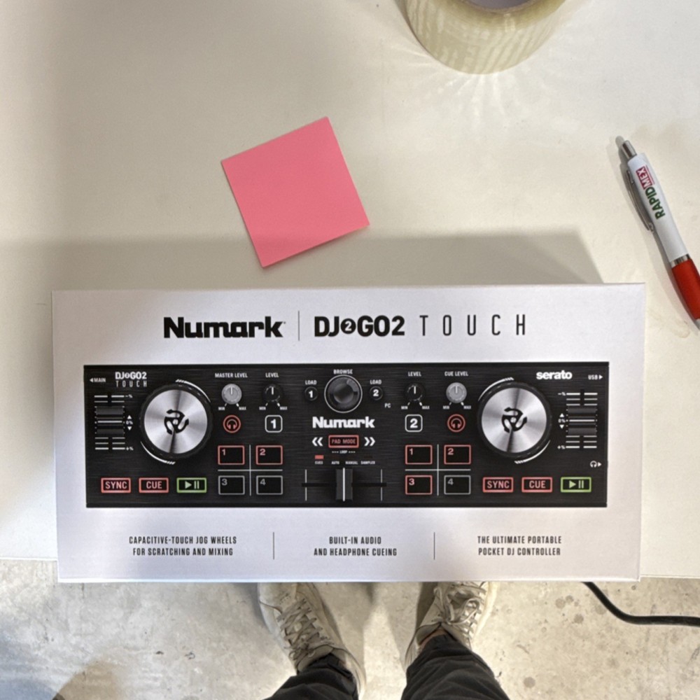 Numark DJ2GO2 Touch 2-Deck DJ Controller Portable Touch Jog Wheels Serato