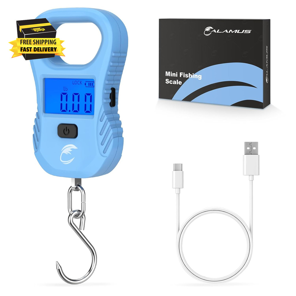 Lightweight Fish Scale, Rechargeable Digital Scale with USB Cable, 55Lb Capacity