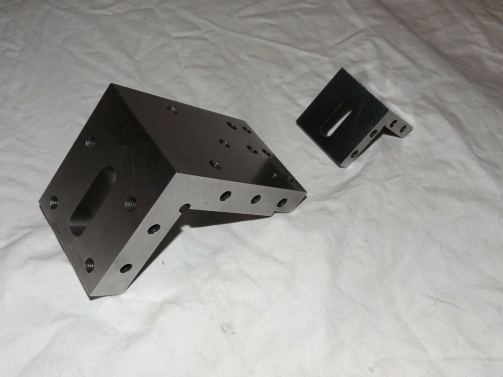 2 Angle Blocks with Threaded Holes Precision Machinist Hardened Angle Plates