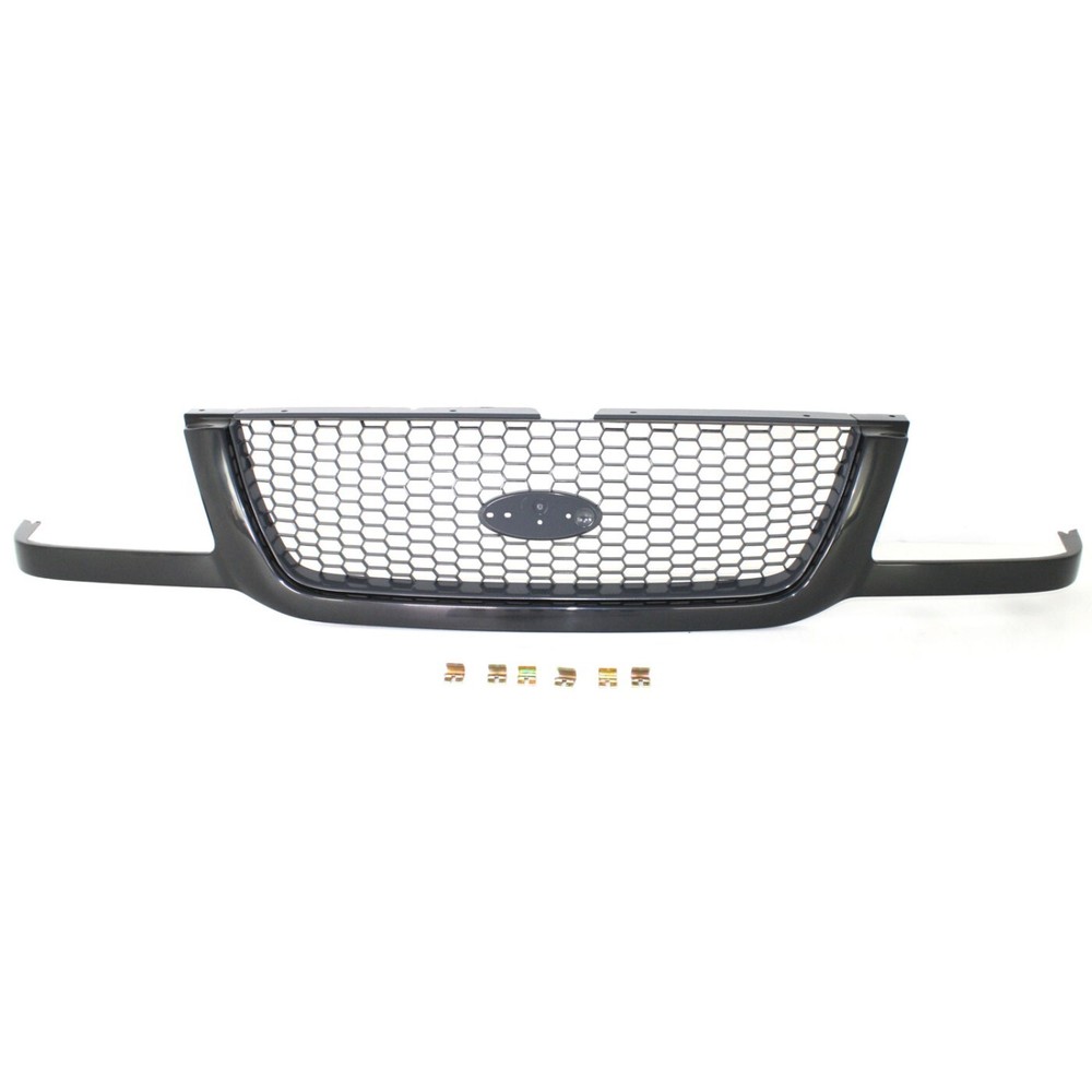 Grille Assembly For 01-03 Ford Ranger Painted Black Shell With Emblem Provision