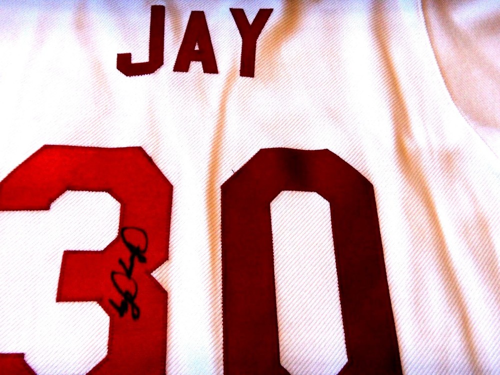 JOEY JAY Cincinnati Show Signed Reds Baseball Jersey-Guaranteed Authentic