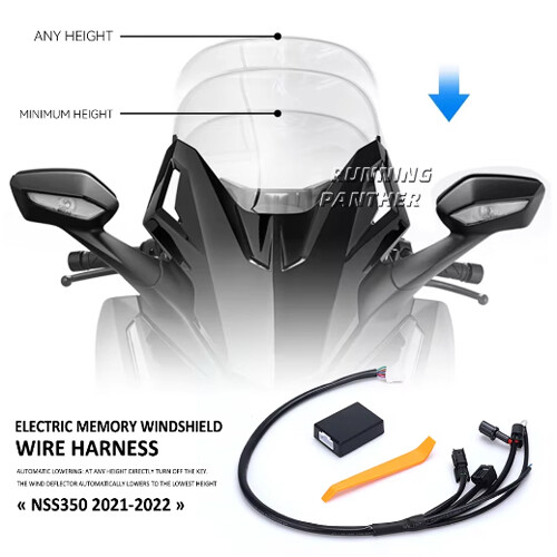 Automatic Memory Lifting Lower Windscreen Line Wire Harness For Honda NSS350