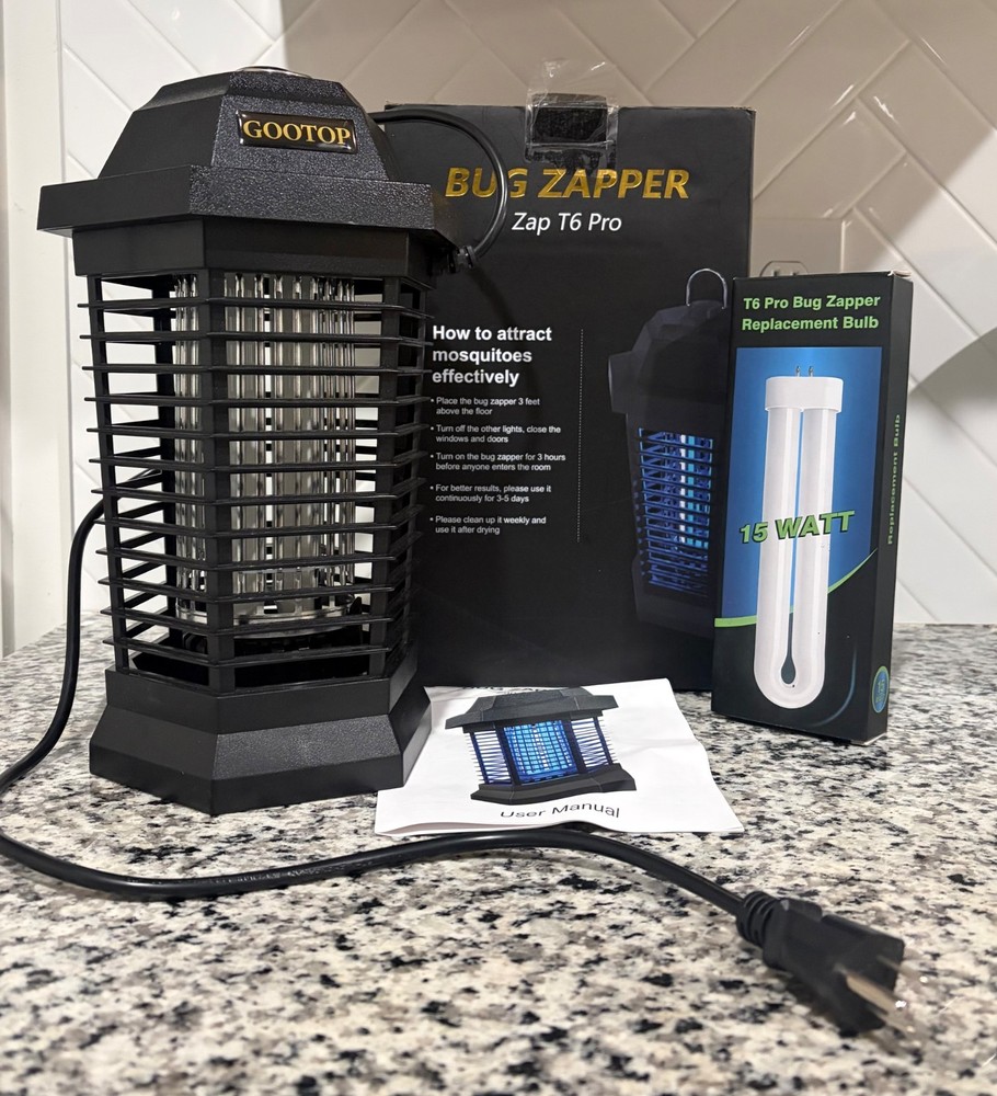 Bug Zapper Outdoor, Electric Mosquito Fly Zapper, plus an Extra Replacement Bulb