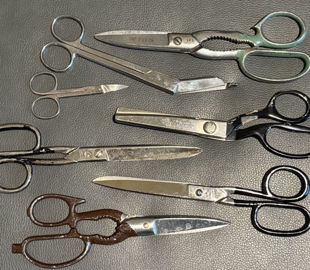Vintage Scissors Lot Wiss Sta Sharp Pinking Shears