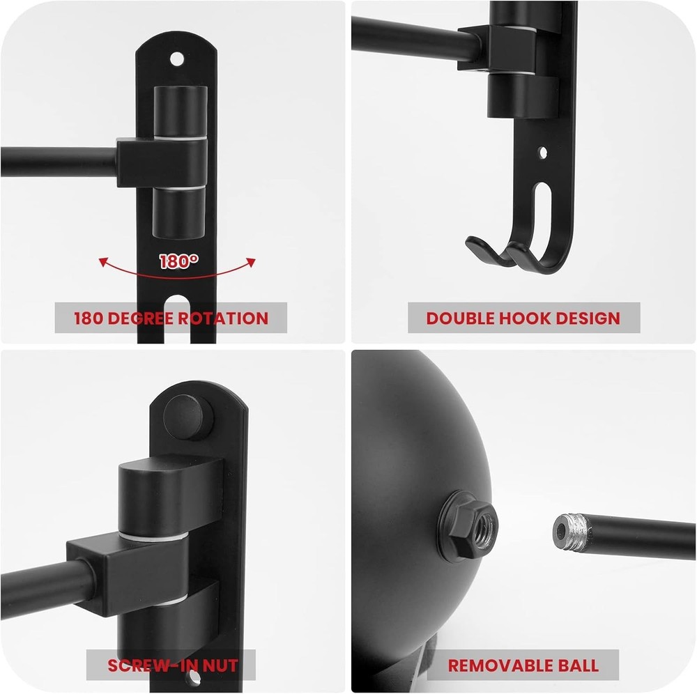 Space-Saving Wall-Mounted Helmet Holder - 180° Rotation for Easy Storage