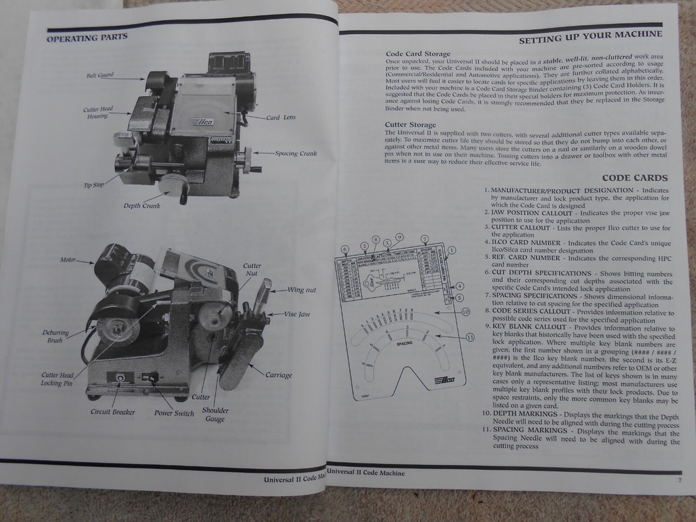 Key machine UNIVERSAL 11 Operation Manual