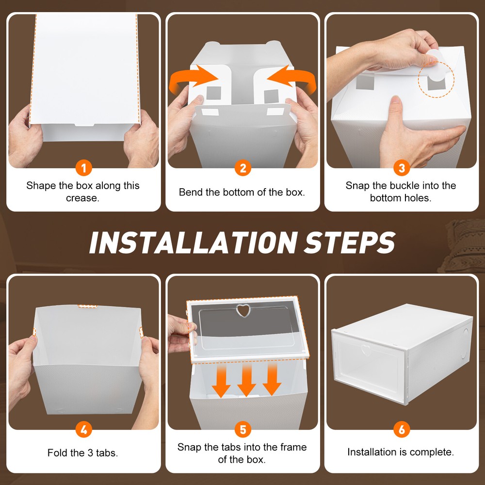 20 Pcs Foldable Shoe Storage Box Case Sneaker Container Stackable Organizer NEW