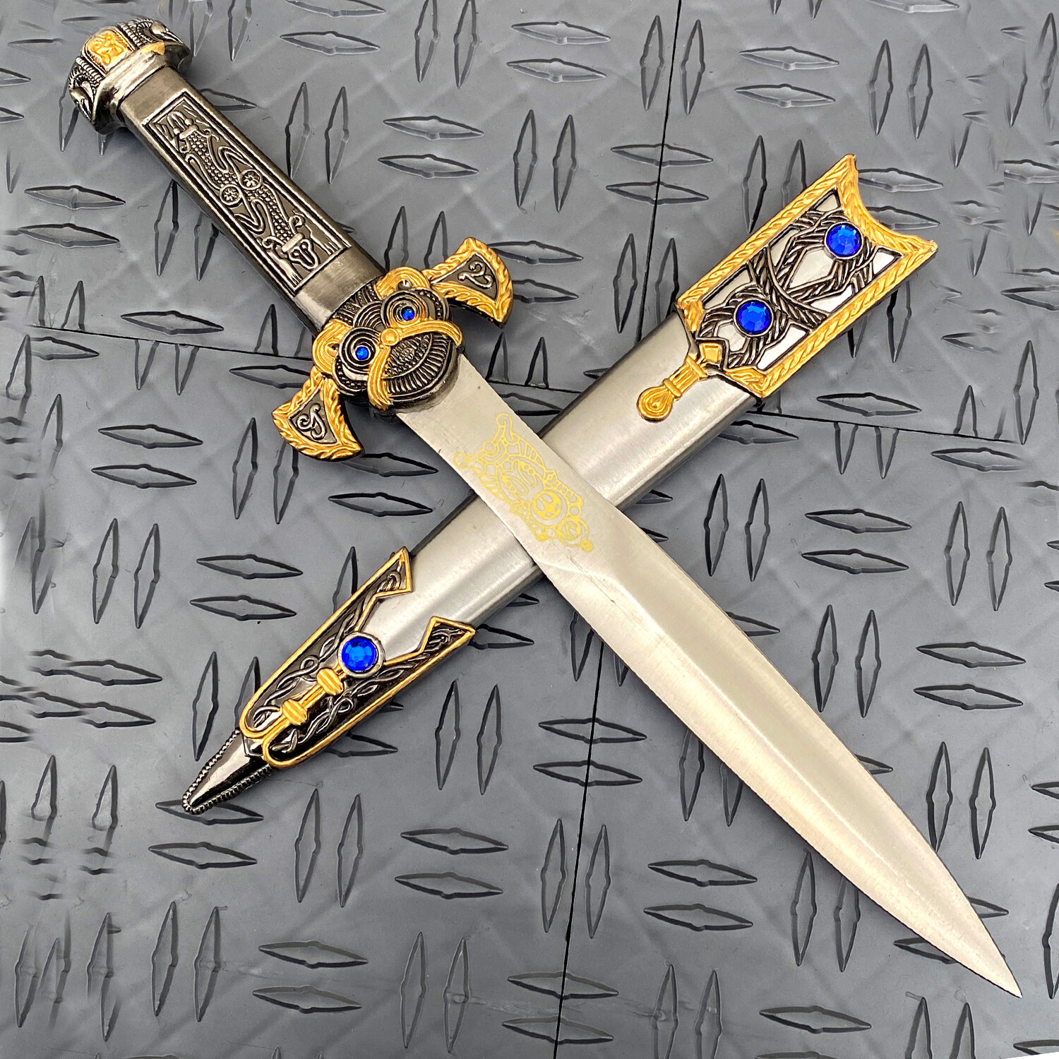 14" Roman Dagger Constructed From 440 Stainless Steel With An Aluminum Scabbard