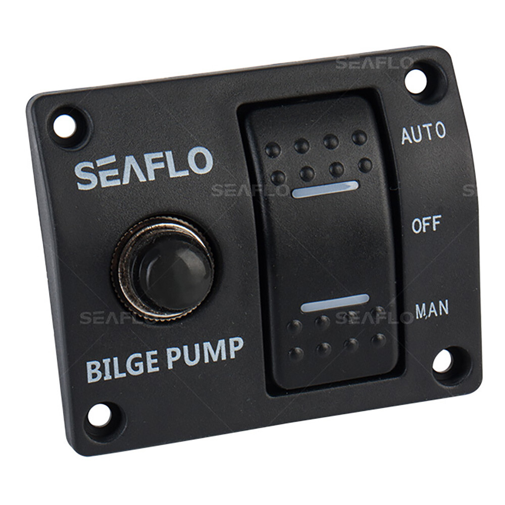 SEAFLO 3-Way Bilge Pump Panel Switch MAN-OFF-AUTO Rocker Switch 12V/24V 15A