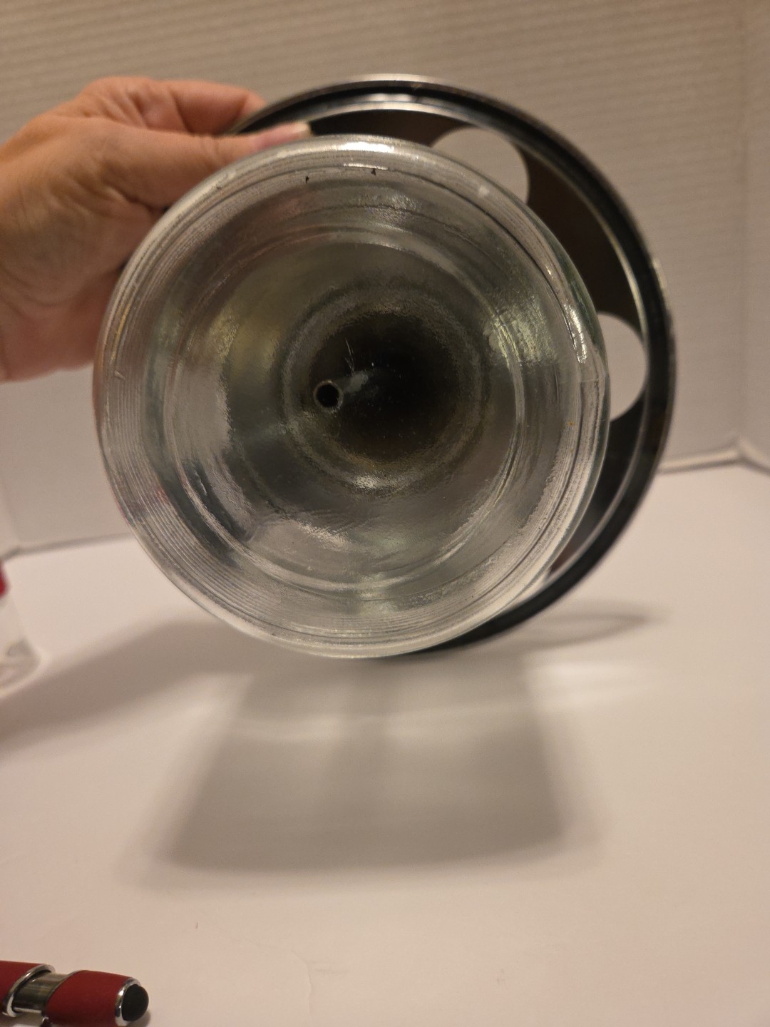 Vintage Art Deco Chrome Liquor Dispenser Pump & 6 Shot Glasses!