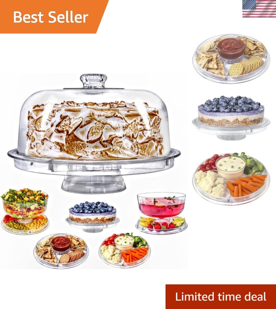 Durable BPA-Free Clear Cake Stand - Multi-Use Elegance for Every Celebration