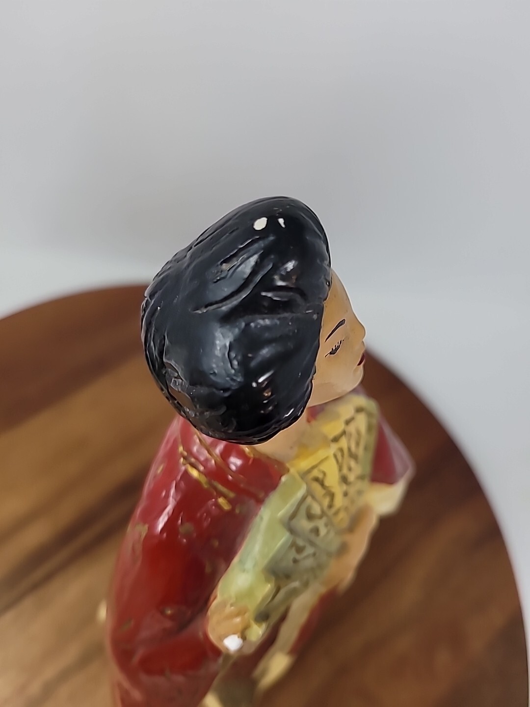 Japanese Asian Chalkware Vintage Two Figurines 12"