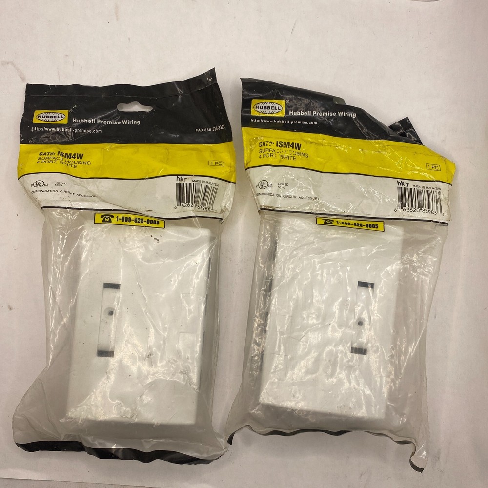 Hubbell ISB4W Surface Housing 4 Port White Surface 2 Pack🔔