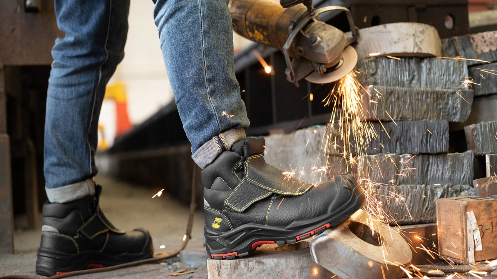 Welding Boots for Men-Toe Safety Fire Resistant 300C Anti-nail and Electric Safe
