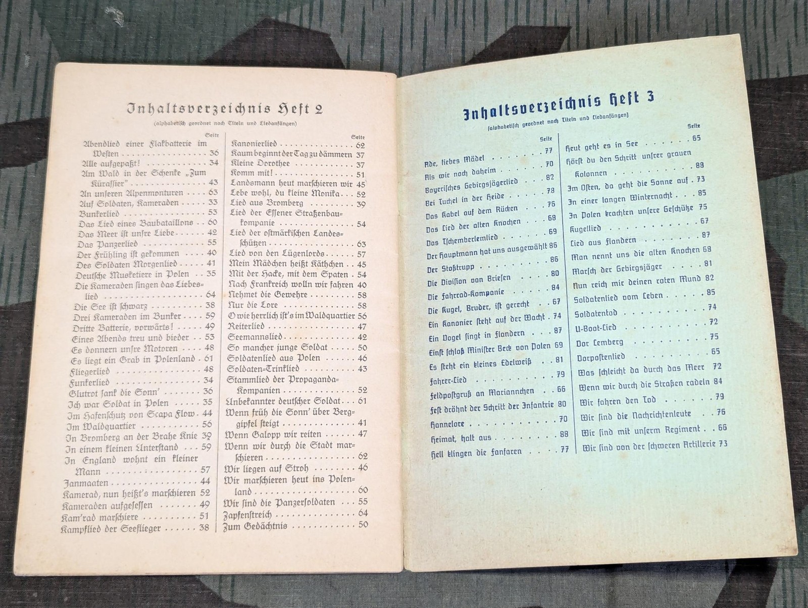 WWII German 1940 Das Lied der Front Soldier Song Book Heft 3 Original Wehrmacht
