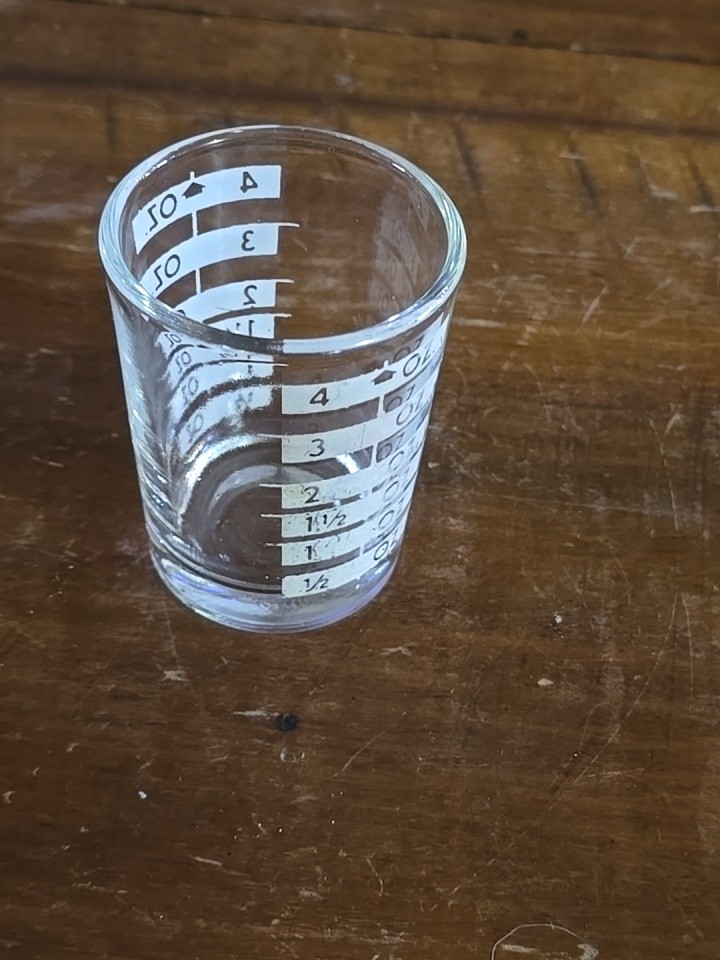 4 oz. Bar & Kitchen PROFESSIONAL MEASURING GLASS Tempered Jigger Shot Multi Tool