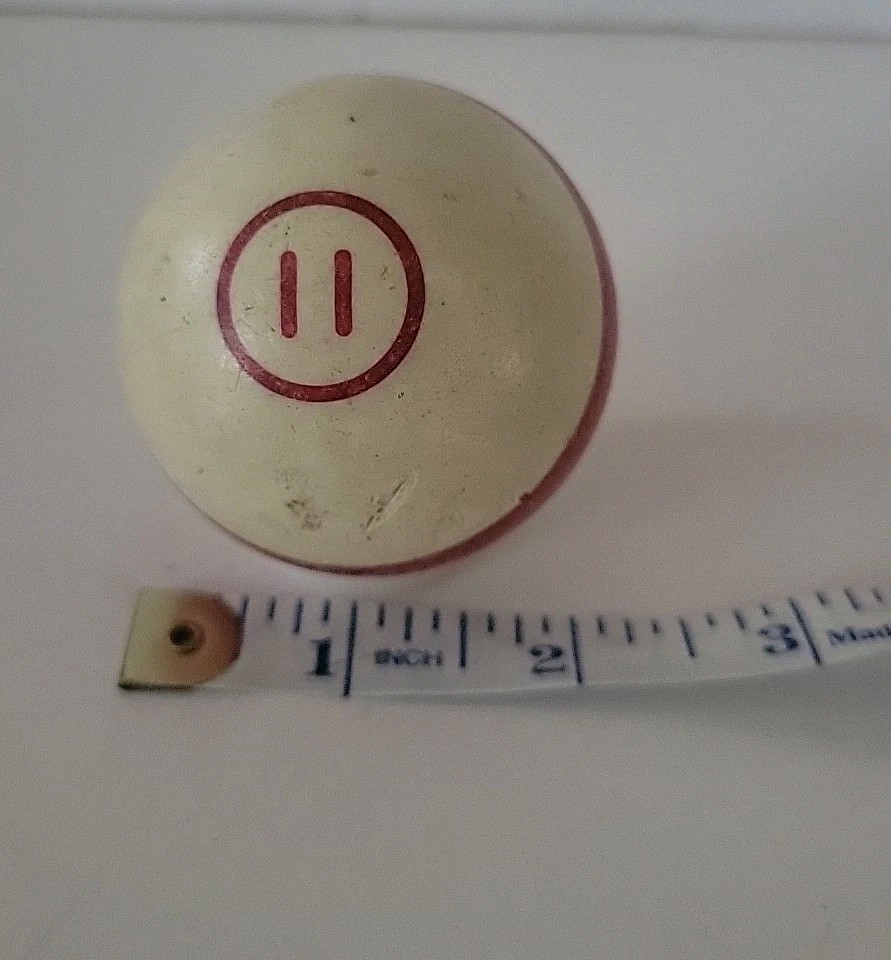 Vintage No. 11 Striped Red White Pool Ball Billiard 2" Replacement (E)