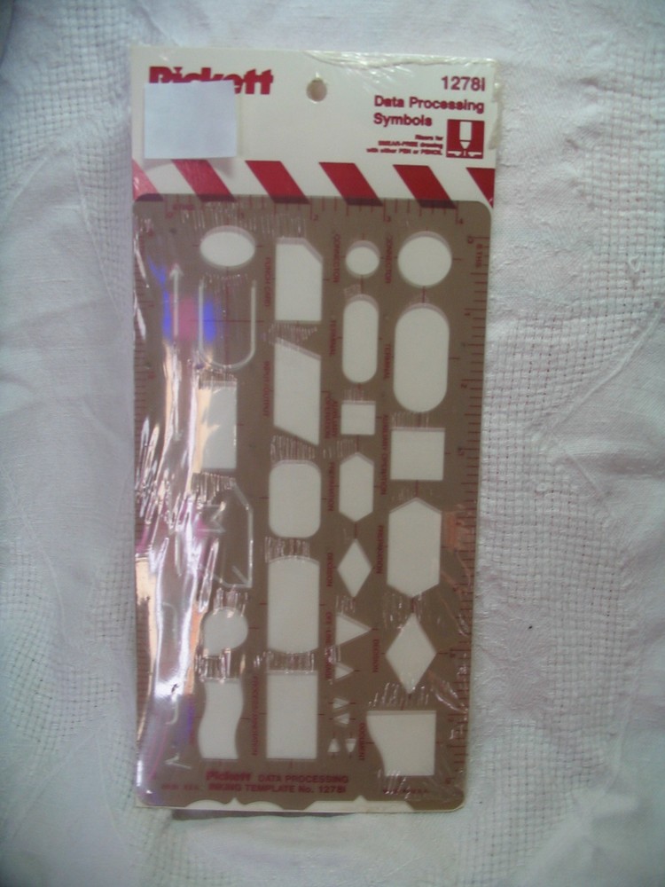 Draftying template, (c) Picket 1278l, Data Processing symbols
