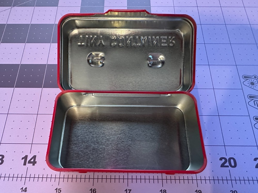 Hightide Tiny Container Metal Storage Box (4.3" x 2.5" x 1.4") - Red, New
